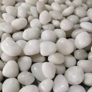 Premium White Natural Stone Crushed Gravel for Landscaping Type Pebble Trademark CW Model NO. 25 Stone Form Slab Origin Hebei, - Lingshou Chuangwei Mineral Products Processing Factory - China