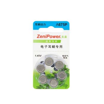 Long Service Time Button Cell Cochlear Implant Battery A675p Hearing Aid Batter - Hangzhou Tingoton Technology Co., Ltd. - China