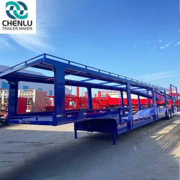 2 Axles 8 Cars Transport Hydraulic Mechanical Lifting Towing Double Deck Car Trailer Car Carrier Transport Truck Trailers - SHANDONG CHENLU VEHICLE CO.,LTD. - China