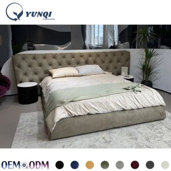 Luxury Velvet Tufted Hotel Cama Queen King Size up-Holstered Beds Frame Furniture Bedroom Bed - Foshan Yunqi Furniture Co., Ltd. - China