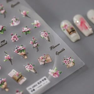 3D Embossed Flowers and Leaves Nail Art Stickers Stickers 4 Sheets 5D Self-Adhesive Summer Nail Supplies Nail Art Design Decorative Accessories - Good Seller Co., Ltd. - China