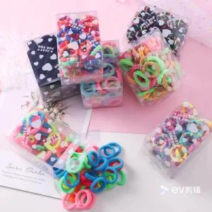 3cm Towel Rings Colorful High Quality Horsetail Fabric Elastic Hair Band - Skylark Network Co., Ltd. - China