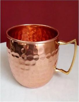 Copper Mug, Packaging Type: Boxes Color Copper Weight 160 Gm Style Hammered Capacity 500 ml Size 18 oz, 18oz Carton Packing - Womens Company - India