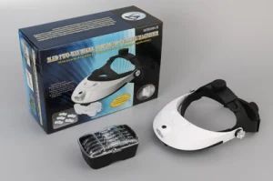 Head Magnifying Glass with Five Lens Mg81001-H Origin China Shape Circular Trademark Hongbo Material Plastic HS Code 9013801000 - Ningbo Hongbo Optical Instrument Co., Ltd. - China