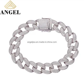Hot Sales Custom Women & Man Accessories 925 Silver or Brass Fashion Jewelry Set Hip-Hop Cuban Link Chain Zircon Diamond Jewellery Bracelet Necklaces - Guangzhou Angel jewellery co.,ltd - China