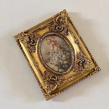 Vintage Carved Gold Resin Frames - Floral Oval Picture Frame with Display Stand - Yiwu Renrui E-commerce Business - China