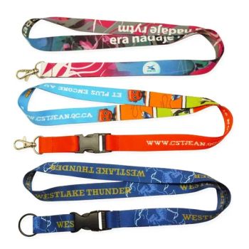 Full Colors Dye Sublimation Printed Lanyards Width 16mm Pattern Logo Name Lanyard HS Code 5806 Origin China Style - Jurong Grand Co., Ltd. - China