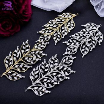 Luxury Handmade Inlaid Diamond Olive Branch Leaf Hair Band Rhinestone Bridal Wedding Dresses Hair Accessories Crown - Guangzhou JingPin Garment Accessory Co., Ltd. - China