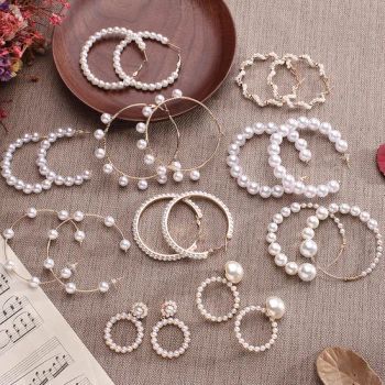 Big Hoop Circle Twist Pearl Earrings Fashion Tassel Drop Earrings - Skylark Network Co., Ltd. - China