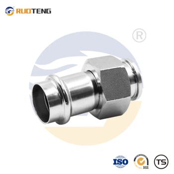 [Ruoteng] Stainless Steel Water Pipe 304 Pipe Fittings Inner Teeth Fitting Plumbing Press Straight with Union Nut - Zhejiang Ruoteng Valve Co., Ltd - China