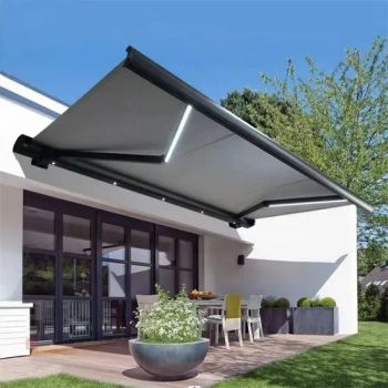 Manual Retractable Semi Cassette Awnings Heavy Design Rain Canopy Sun Protection on Patio Balcony - Vanho Group Inc. - China