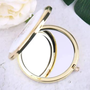 Personalized Logo Mini Portable Metal Double Sided Compact Mirror Folding Flowers Makeup Mirror - Zhongshan Xiangda Metal Arts & Crafts Co., Ltd. - China