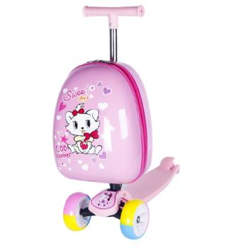 Lightweight Kids Travel Trolley Bags Vintage Spinner Rolling Luggage Suitcase Bag for Kids with Scooter - Shanghai Eagle Industry Co., Ltd. - China