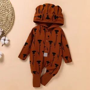 New 2020, Knitted Printing Long-Sleeved Khaki Crawling Clothing, Spring and Autumn Cardigans Can Go out a One-Piece Hat Crawling Clothing - Foshan Xinye Childrens Clothes Factory - China