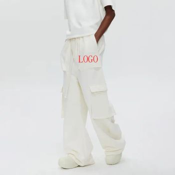 High Quality French Terry Cargo Pants Men Multi Pocket Cargo Pants Mens Sweatpants Loose Baggy Cargo Sweat Pants - Jiangxi Bangyuan Garment Co., Ltd. - China