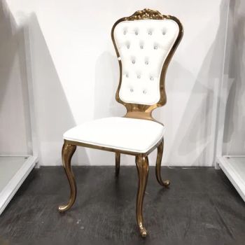 European Style Stainless Steel Wedding Crown Elephant Nose Foot Armrest Dining Chair - Lihao Houseware (Guangzhou) Co., Ltd - China