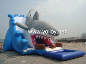 Big Shark Attack Inflatable Slides with Pool - GUANGZHOU YOLLOY OUTDOOR PRODUCT CO.,LIMITED - China