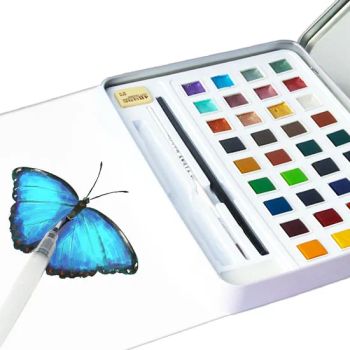 Premium Bright Colors Artist Supplies Smooth Gradient Layering Water Based Solid Watercolor Set 36 48 Colors Metal Tin - Shanghai Haobin Stationery & Art Material Co., Ltd. - China
