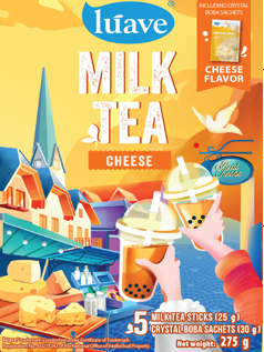 Lúave Cheese Instant Milk Tea Packaging Full - IDOCEAN - Vietnam