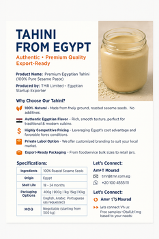 Tahini Place of Origin Egypt Grade High Quality - - TMR Limited - Egypt