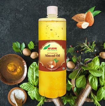 Wood Pressed Vergin Almond Oil (1 Ltr) Grade good Type Cooking Oil Packaging - Ayusya Naturals LLP - India