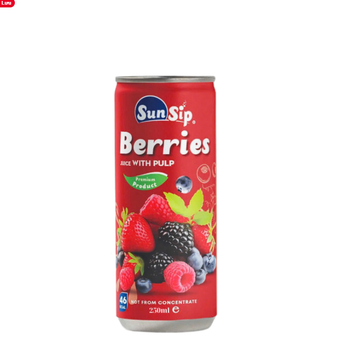 SUNSIP FRUIT JUICE with Berries – 250ml slim can - SUNSIP BEVERAGES VIET NAM COMPANY LIMITED - Vietnam