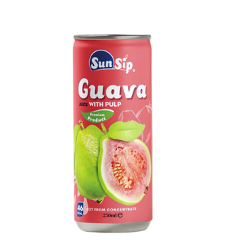 SUNSIP FRUIT JUICE with Guava – 250ml slim can Brand Name OEM/ODM Shelf Life 24 MONTH Packaging CAN - SUNSIP BEVERAGES VIET NAM COMPANY LIMITED - Vietnam