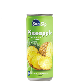 SUNSIP FRUIT JUICE with Pineapple – 250ml slim can Brand Name OEM/ODM Shelf Life 24 MONTH Packaging CAN - SUNSIP BEVERAGES VIET NAM COMPANY LIMITED - Vietnam