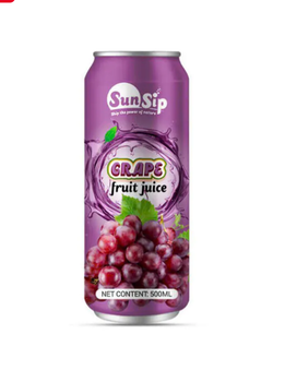 SUNSIP FRUIT JUICE with Grape – 500ml alu can Brand Name OEM/ODM Shelf Life 24 MONTH Packaging CAN - SUNSIP BEVERAGES VIET NAM COMPANY LIMITED - Vietnam