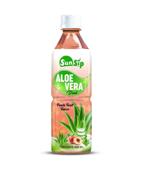SunSip Aloe Vera Drink Peach Flavor Pet Bottle 500ml Brand Name OEM/ODM Shelf Life 24 MONTH Packaging CAN - SUNSIP BEVERAGES VIET NAM COMPANY LIMITED - Vietnam