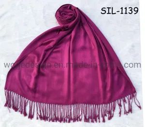 Fashion Hot Sold Purple Classic Lady Men Unisex Jacquard 100%Viscose Yarn Pure Pashmina Solid Scarf with 30colors Available - Yiwu Woge Accessories Co., Ltd. - China