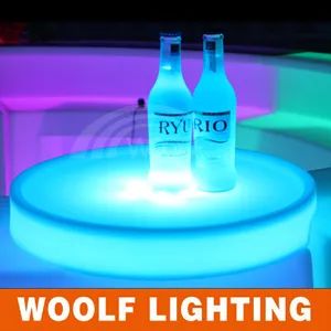 LED Glowing Round Wine Plastic Serving Tray Style Modern Condition New Trademark WOOLF Waterproof IP68 Folded Unfolded HS Code 9403700000 - Hunan Woolf Technology Co., Ltd. - China