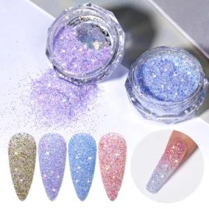 Colorful Reflective Glass Flash Powder Diamond Nail Pigment Powder - Kolortek Co., Ltd. - China
