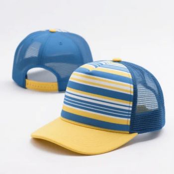 Unisex Custom Foam Mesh Trucker Hats Sporty Outdoor Sports Baseball Caps with 5 Panels Stripe Trucker Hat - Hebei Lingjin Import and Export Co., Ltd. - China