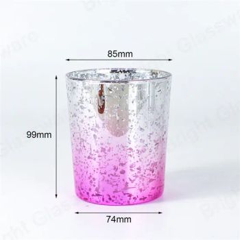 Large Votive Candle Jar Pink Mercury Glass Candle Holders Color Pink Size Medium Origin China Shape Cylinder Model NO. - Shenzhen Bright Glassware Co., Ltd. - China