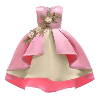 Floral Satin Print Formal Party Gown for Long Style Flower Girls Dresses - Quanzhou Fengteng Garments Co., Ltd. - China