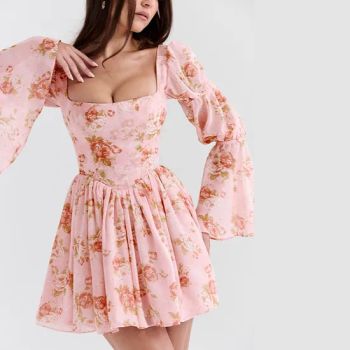 Casual Dresses Summer Sundress Long Sleeve Floral Prom Mini Dress Women Body Casual Dresses - Jinan Nanfei Information Technology Co., Ltd. - China