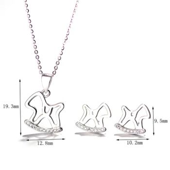 925 Sterling Silver Jewelry Horse Earring and Pendant Set with Rhodium Plating - Cashion Jewelry Co., Limited - China