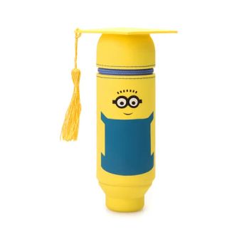 Durable Silicone Animal Shape Pencil Case Silicone Round Pen Holder Children Creative Yellow Pen Holder with Doctor Hat and Blue Edge - Jining Partner Outdoors Co., Ltd. - China