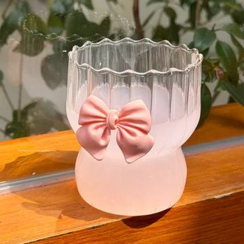 Wedding Glasses Drinking Cup Glass Wine Cup with Bowknot Decoration - Hebei Zhuozhongxi Glass Products Co., Ltd. - China