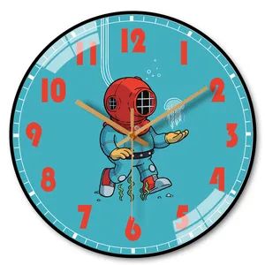 Vintage Diver & Jellyfish Wall Clock, Nautical Cartoon Home Decor Timepiece - Zhejiang Pangoo Cultural & Art Co., Ltd. - China