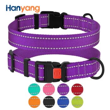 Reflective Straps Buckle Adjustable Safety Nylon Dog Collars - Dongguan Hanyang Pet Products Co., Ltd. - China