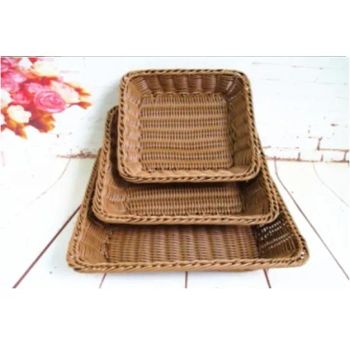 Bread Basket Square Light Brown 400*400*80mm Environmentally Conscious and Product Presentation Loose and Unpacked Vegetables and Fruit Retail Equipment - Wuxi Vkf Display International Trading Co., Ltd. - China
