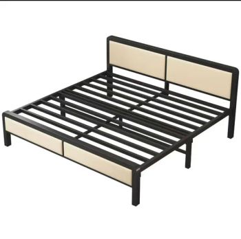 Modern Metal Queen Bed Frame with Stylish Wooden Storage - Suzhou Xinyue Furniture Accessories Co., Ltd. - China