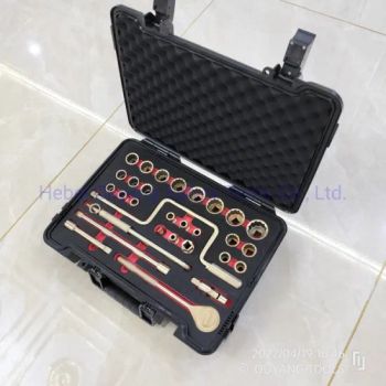 Non-Sparking Socket Sets 1/2" Drive 32 PCS, Al-Br/Be-Cu PCS 32 OEM Yes ODM Yes Standard DIN Folded Folded Trademark - Hebei Ouyang Safety Tools Co., Ltd. - China