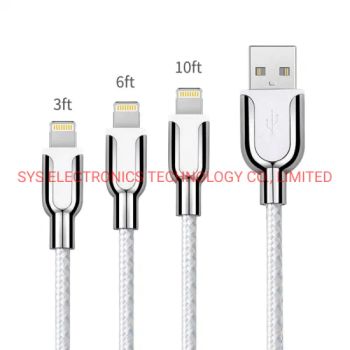 USB Mobile Phone Charger Cable Wholesale Fast 6FT 10FT 2m 3m Long Data OEM Cell Wire for iPhone 11 12 PRO Max - SYS ELECTRONICS TECHNOLOGY CO., LIMITED - China