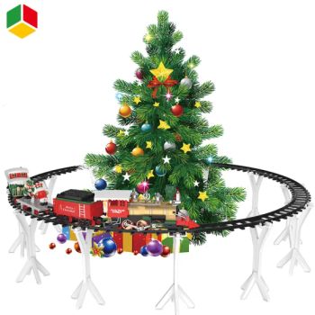 QS 2023 New Arrivals Electric Train Toy Kid Fun Simulation Train Toy with Light Christmas Tree DIY Electric Slot Track Train Set Toy for Kids - Shantou Qunsheng Toys Co., Ltd - China