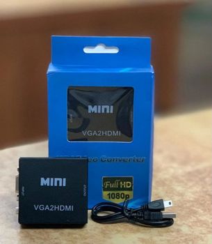 Mini VGA To HDMI Converter, Male Brand Mini Color Black Connector Type Male Network Speed 480 Mbps Resolution Full HD 1080 - Ayush Cabletronics - India