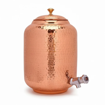 Hammered Copper Water Dispenser (5 Litre) Shape Round Size Medium Design Hammered Material Copper Capacity 5 Litre Finish Type - B L R Engineering - India