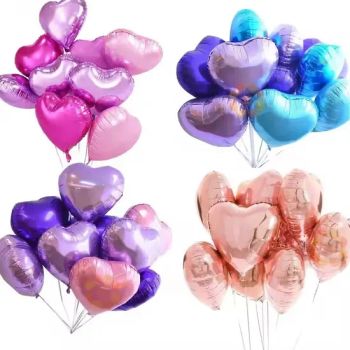 18 Inch Pure Balloon Paste Love Heart Globos Al Por Mayor for Wedding Love Decoration Heart Shape Aluminum Foil Balloons - Chang'an District Huaguang Packing Material Store - China